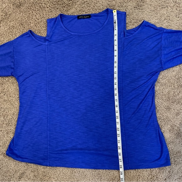 Jasmine & Juliana Blue Cold Shoulder Tunic Top - Picture 11 of 12